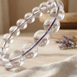 Pulseira de Cristal Branco Natural - Elegância e Harmonia para o Seu Bem-Estar